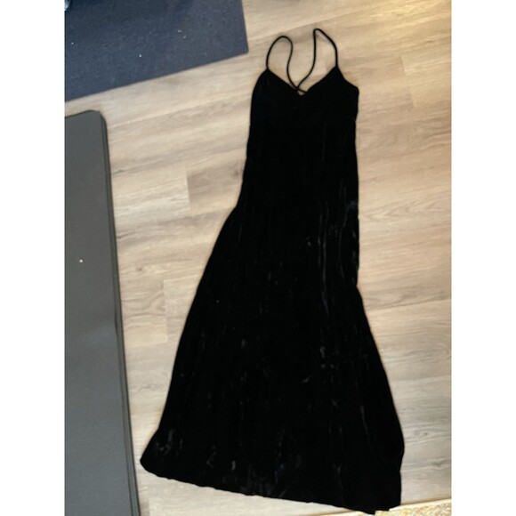Vintage Velvet cross back Maxi Dress Babydoll fairy grunge vamp whimsigoth XS - Picture 6 of 14